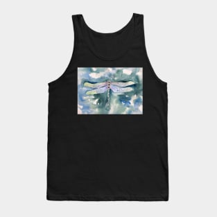 Dragonfly whimsical watercolor painting Tank Top